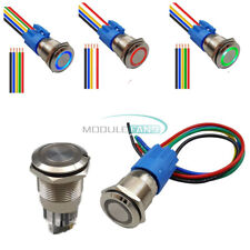 19mm 12v Waterproof Metal 5pin On-off Momentary Led Push Button Switch Connector