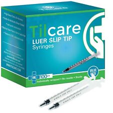 1ml Syringe Without Needle Luer Slip 100 Pack By Tilcare - Sterile