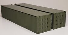 Set Of 2 - Ho Scale 40 Ft Shipping Containers - Green - Train Freight Stacking