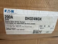 New Eaton Dh324ngk 200 Amp Safety Disconnect Switch 3 Pole Fusible 240v Nib