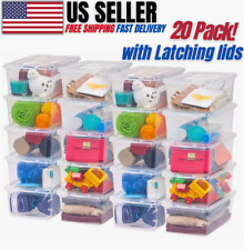 20 Pack Clear Plastic Storage Containers With Lids Storage Bin Organizer Baskets
