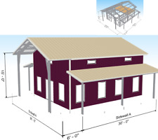 Steel Framed Tall Barndominium Home Kit 2nd Story Loft Porches On 3 Sides