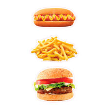 Food Truck Decals Hot Dog Fries Burger Restaurant Food Concession Sign Yellow