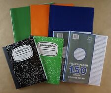 Lot Of 2 College Ruled Composition Book 3 Folders 2-pocket 2 Filler Paper N