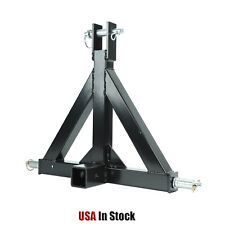 3 Point 2 Trailer Receiver Hitch Tow Drawbar Category 1 Tractor Adapter Black