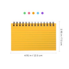 5pcs Spiral Index Cards Notebook For Home School Office-pu