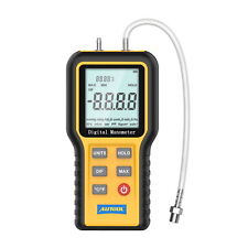 Lcd Digital Differential Manometer Hvac Gas Air Pressure Tester Meter Dual-port