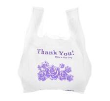 17 X 6 White Plastic Flower T-shirt Bags With Handles 18 Shopping Bags 1000ct