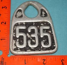 Two Sided  535 Vintage Hasco Aluminum Dairy Cattle Cow Tag Newport Ky
