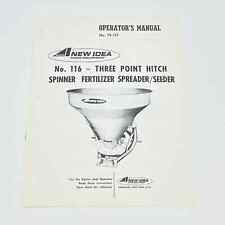 1975 New Idea 116 3 Point Hitch Spinner Fertilizer Spreaderseeder Manual Tb9