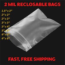 Clear Top Lock Zip Seal Plastic Bags 2mil Reclosable Jewelry Pill Small Mini Bag