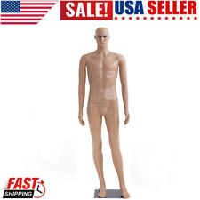 73 Male Mannequin Realistic Display Head Turns Dress Form With Metal Base
