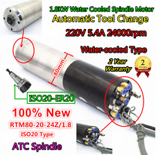 1.8kw 220v Atc Water Spindle Motor Automatic Tool Change Iso20 Er20 80mm 400hz