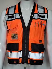 Fx Heavy Duty Surveyors Safety Vest With Zipper Large Plan Pocket
