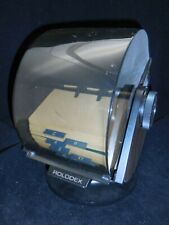 Vintage Rolodex Sw-35 Swivel Roll Top Card File Black And Wood Grain Blank Cards