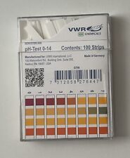 Vwr Bdh Ph Test Strips 0-14 100 Stripspack Alkaline Acidic Indicator Litmus