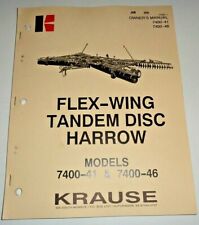 Krause 7400-41 7400-46 Disc Harrow Owners Operators Parts Manual Original