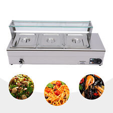Top Food Warmer 6-pan Bain Marie Steam Table Steamer Restaurant Equipment 110v