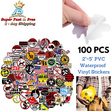 100 Pack Hard Hat Funny Stickers Badass American Patriotic Warning Vinyl Decals