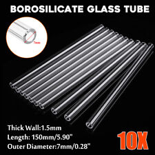 10x Borosilicate Glass Blowing Tubing 6 Inch Tubes 7mm Od 1.5mm Thick Wall Pyrex
