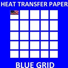Iron On Inkjet Opaque Heat Transfer Paper For Dark Fabrics-blue Grid-75sh 8.5x11
