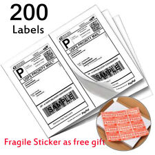 200 Premium 8.5x5.5 Half Sheet Shipping Blank Labels Self Adhesive 2 Per Sheet