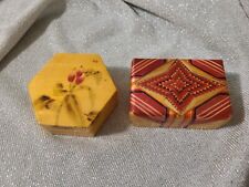 Vintage Lot Of 2 Small Trinket Boxes