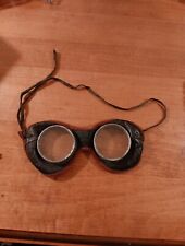 Vintage Steampunk Aviator Welding Goggles Safety Glasses Leather Nice Lenses