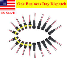 10 Pairs 2pin Way Car Waterproof Electrical Connector Plug Wire Kit Male Female