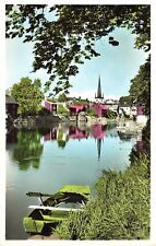 Vintage Rppc Postcard Arboga Motiv Fran An Handcolored Photo River Water Canal