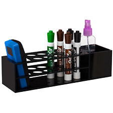 Mygift Black Acrylic Dry Erase Whiteboard Marker And Eraser Holder Wall Rack