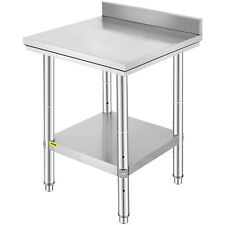 Vevor Stainless Steel Work Table 24x24x34 W Backsplash Food Prep Work Table