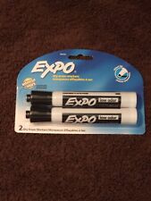 Expo Low Odor Dry Erase Markers Chisel Tip Black 2 Count White Board