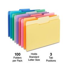 Hitouch Business Services File Folders 13 Cut Letter Size Assorted Colors 100