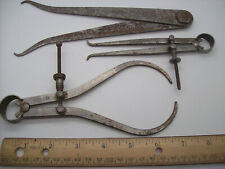 Lot Of 3 Vintage L.s.starrett Co. Inside Outside Calipers And Dividers As Is