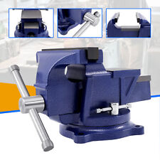 5 Heavy Duty Steel Bench Vise With Anvil Swivel Table Top Clamp Locking Base