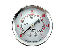 Air Pressure Gauge 2 Dial Center Back Mount 14npt - 0 To 60psi