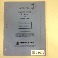 Taylor Dunn Operation And Maintenance Manual Mb-248-05 Used 71073