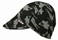 Comeaux Caps Welder Welding Hat Black Mud Flap Silhouette Black Size 7 38