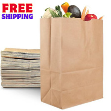 Large Paper Grocery Bags Kraft Brown Paper Heavy Duty Sack 57 Lbs 12x 7x17 - 25