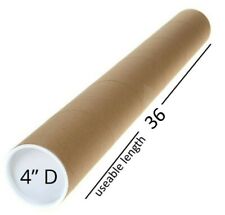 4 X 36 Premium Kraft Mailing Shipping Poster Tubes With Plastic End Caps Round