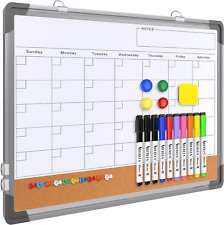 Monthly Calendar Whiteboard Dry Erase Cork Board Combination For Wall 17x13 M