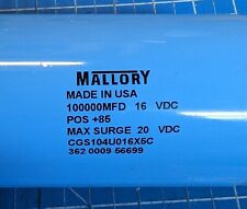 Mallory 100000uf 16v Large Can Electrolytic Capacitor Cgs104u016x5c