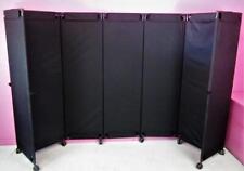Versare Mp10h Black Canvas Portable Folding Partition Room Divider 66 X 10