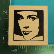 Womans Face Portrait Rubber Stamp By Catslife Press