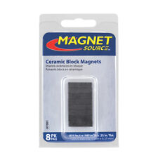 .875 In. Ceramic Block Block Magnets 0.6 Lb. Pull 3.4 Mgoe Black 8 Piece