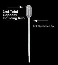 1ml Graduation 3ml Total Capacity Including Bulb Eye Dropper Pipettes 100pcs