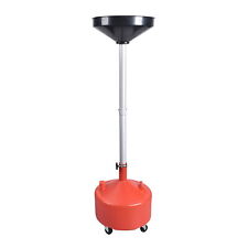 8-gallon Portable Waste Oil Drain Tank With Adjustable Funnel And Wheel Steel
