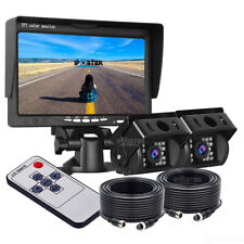 7 Monitor 12v 24v Hd 2x 18 Ir Ccd Color Reversing Camera Kit For Caravan Truck
