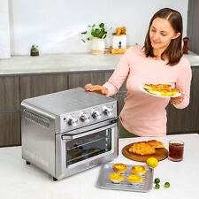 1550w 7-in-1 Air Fryer Toaster 3 Slice Convection Oven W Warm Broil Toast Bake